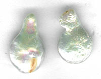 freshwater globby elongated pearl bead white