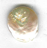 freshwater pearl coin bead irridescent white