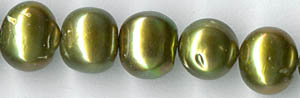 freshwater 8x9mm baroque round olive green